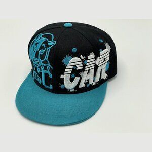 Vintage Carolina Panthers Snapback Hat Black Teal Embroidered Cap